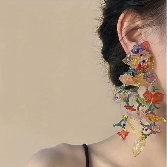 β¨ π β¨ πΊ BoldβBoHo Statement Floral Earrings πΊβ¨ - Picture 6 of 14